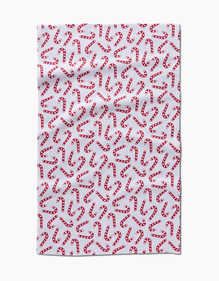 Holiday tea towel with single-sided print in waffle weave construction
