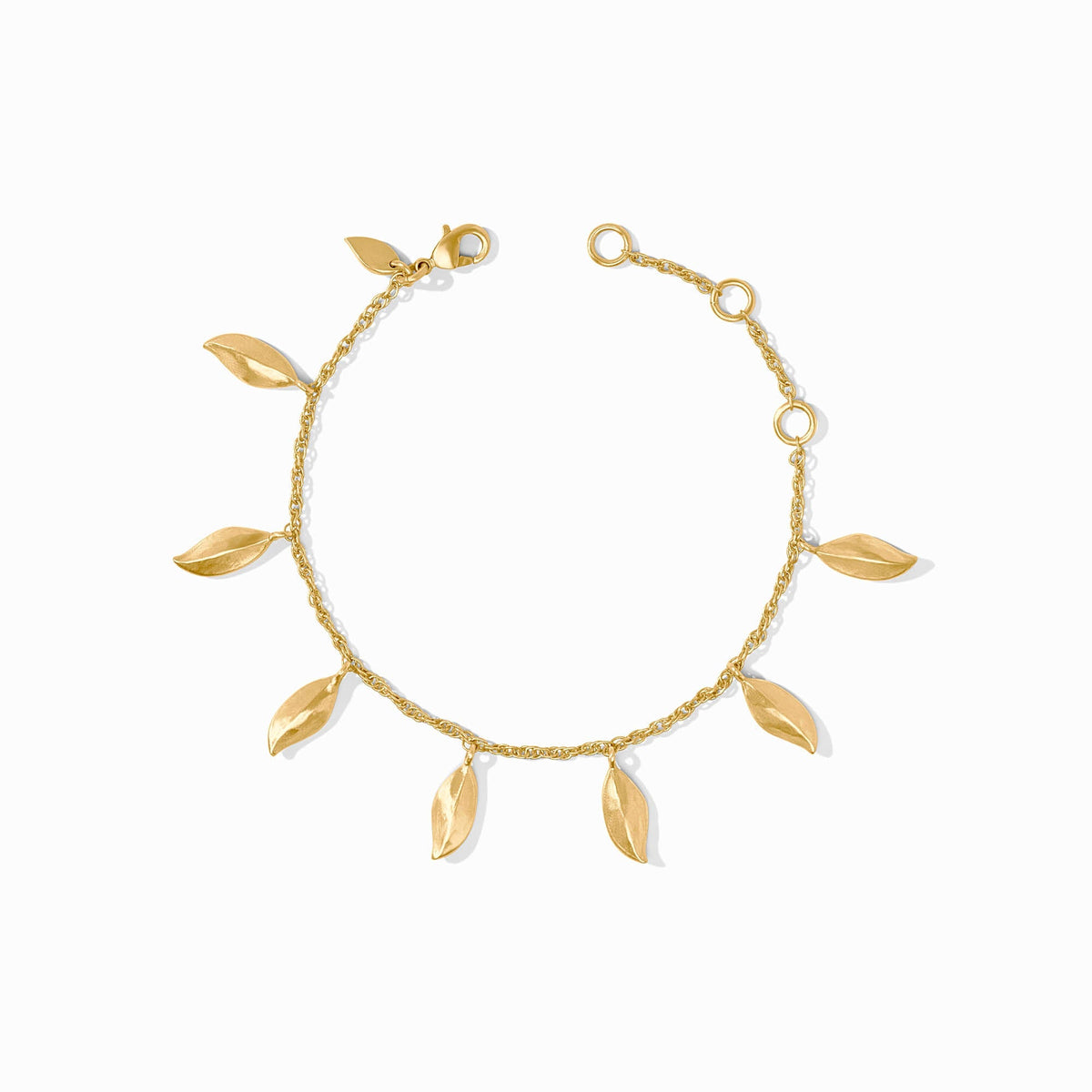 Gold-plated delicate charm bracelet with adjustable chain and lobster clasp