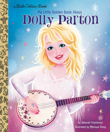 Hardcover Little Golden Book biography about Dolly Parton featuring a colorful cover illustration.