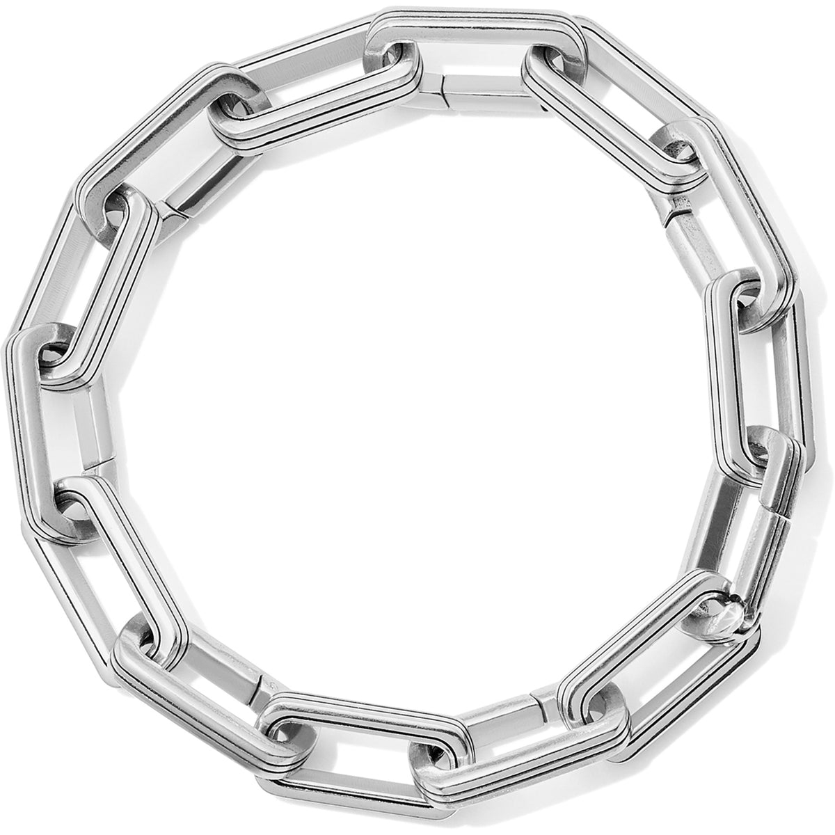 Silver plated Maria Link bracelet with lobster claw closure.