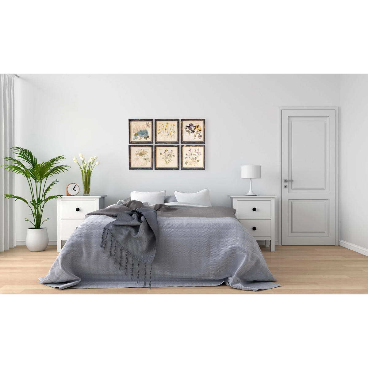 Rustic wood framed wall decor featuring a floral print with dimensions of 9.75 inches.