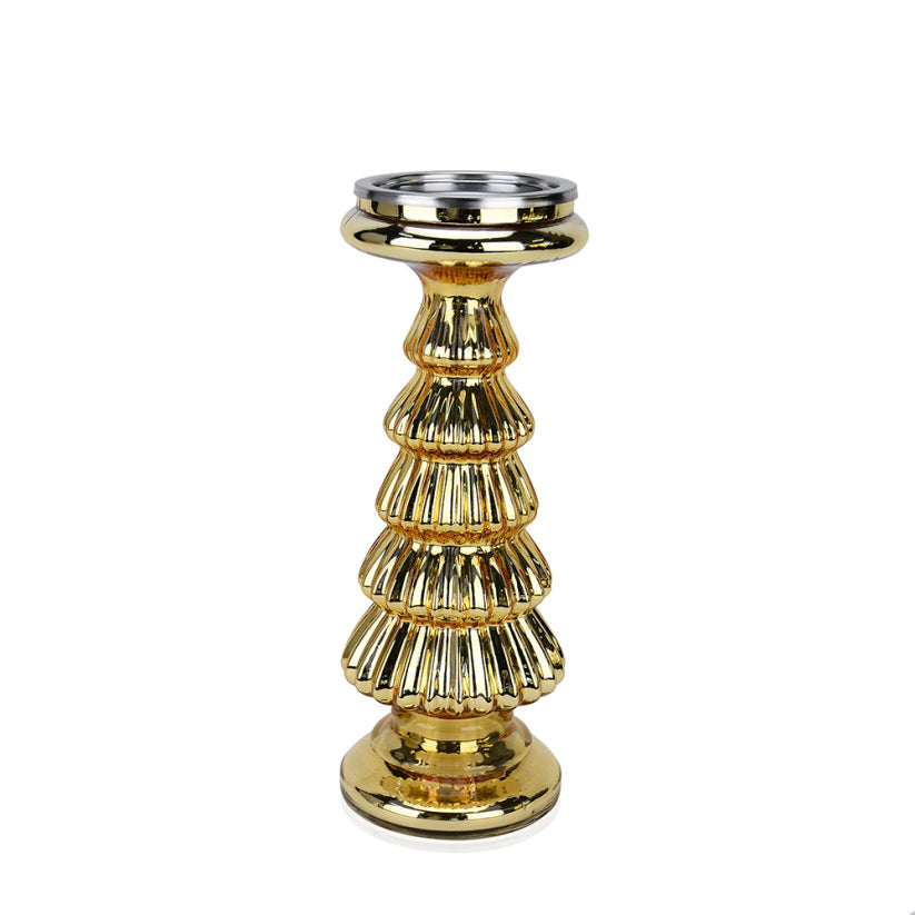 Metallic Christmas accessory with a brilliant finish designed to add holiday cheer.