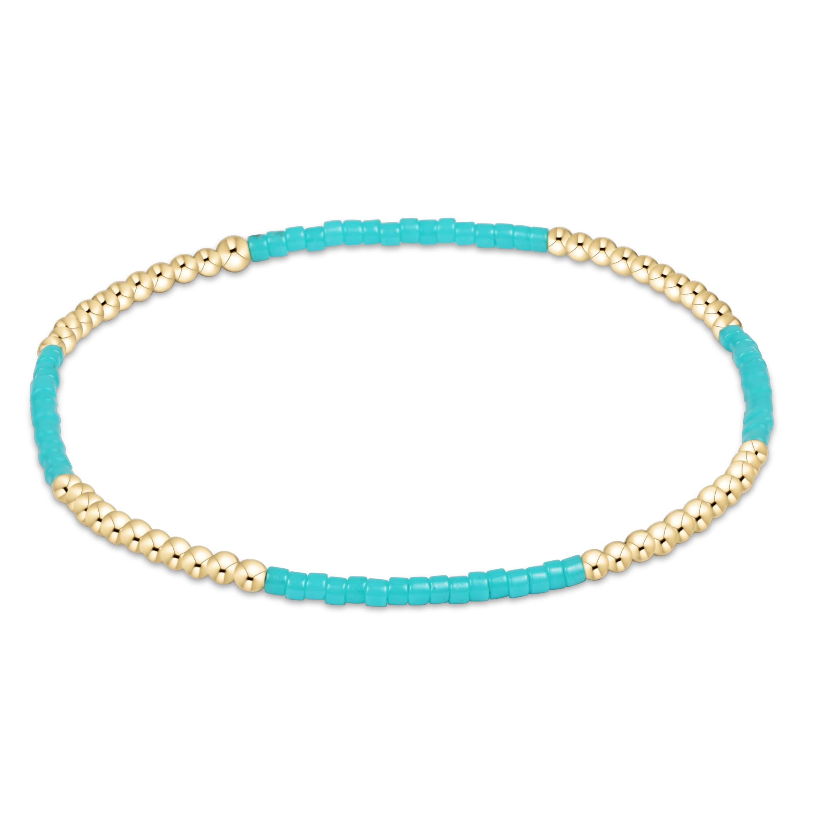 Hope Blissful bracelet featuring a gold-filled seed bead charm on high-performance elastic.