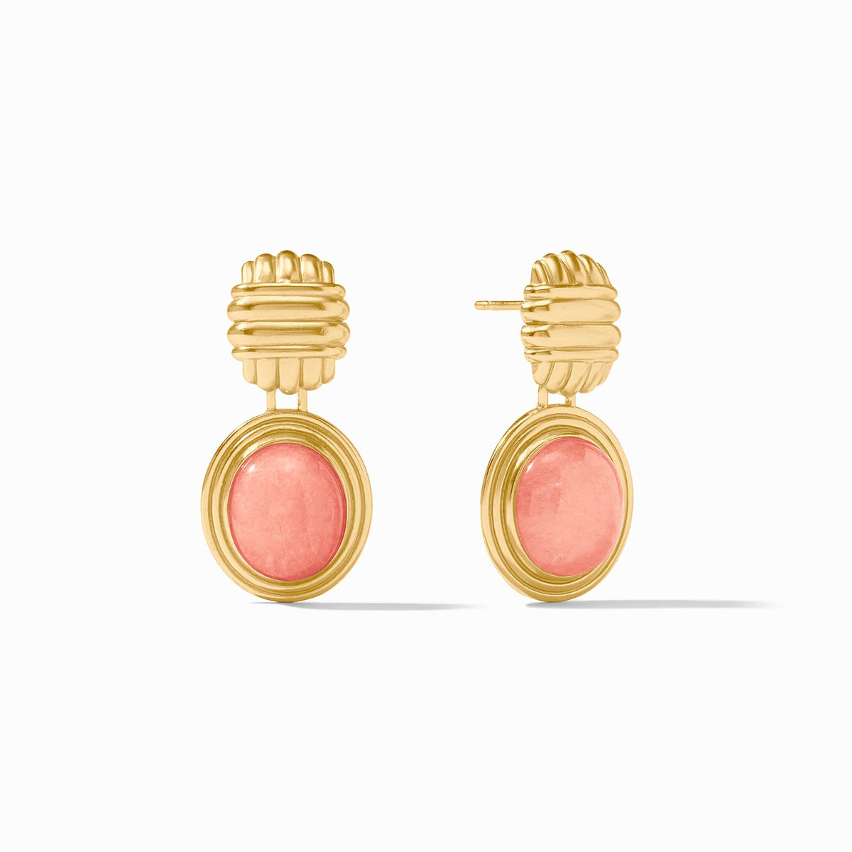 Portofino Stone earring with jade stone set in gold-plated metal