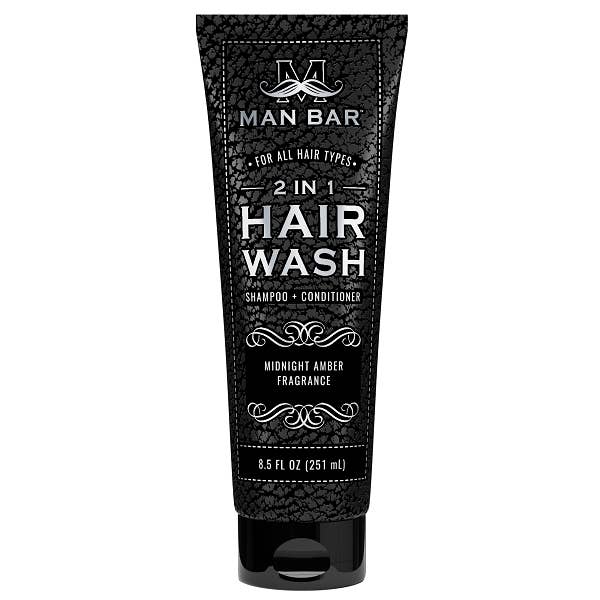 Man Bar 2 in 1 Hair Wash bottle with a pump dispenser