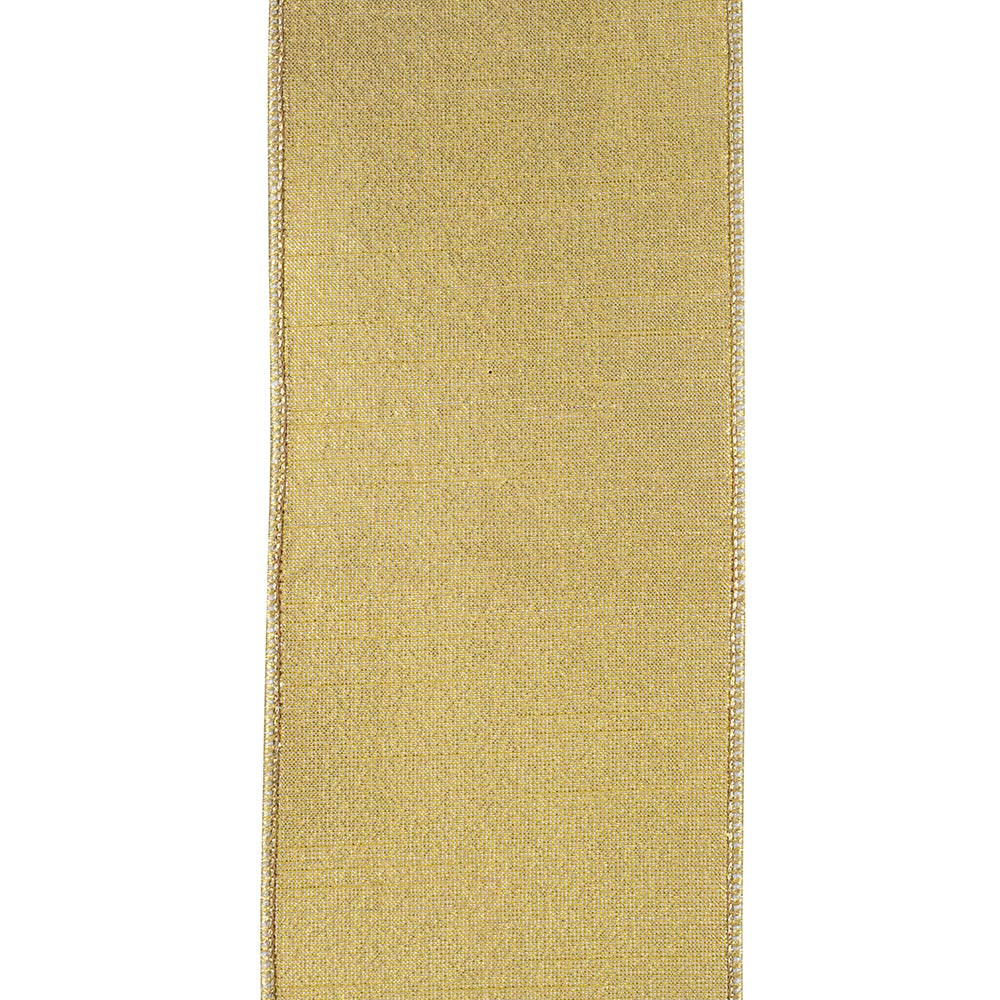 4-inch wide metallic outline wired edge trim made from 100% polyester with a deluxe finish.