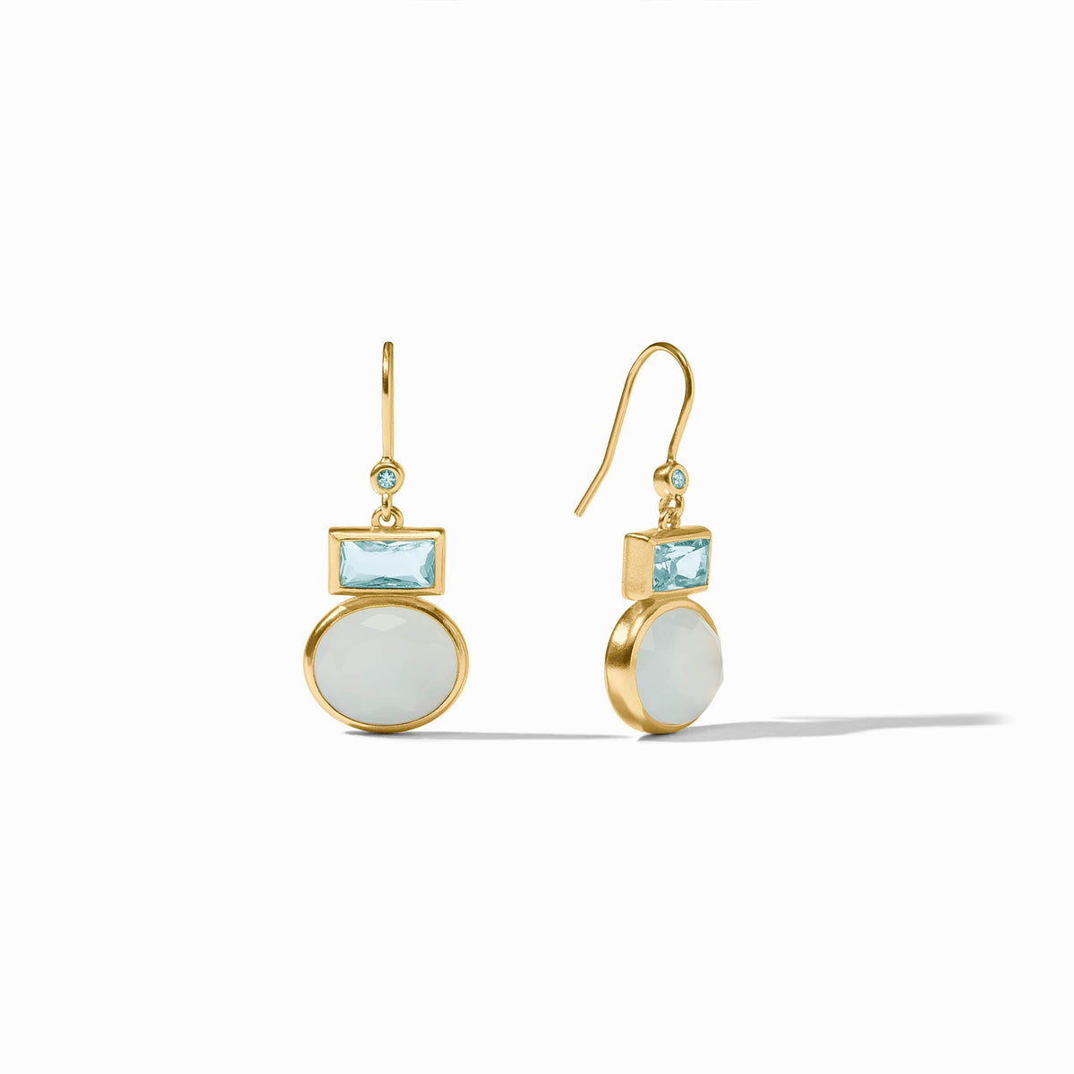 Jolie Midi earring with French wire featuring a gold-plated imported glass stone.