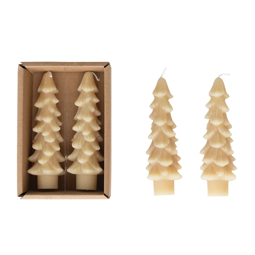 5"H Unscented Tree Shaped Taper Candles