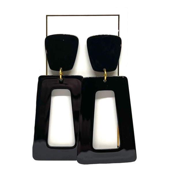 Kennedy earrings featuring a resin drop with stainless steel posts.