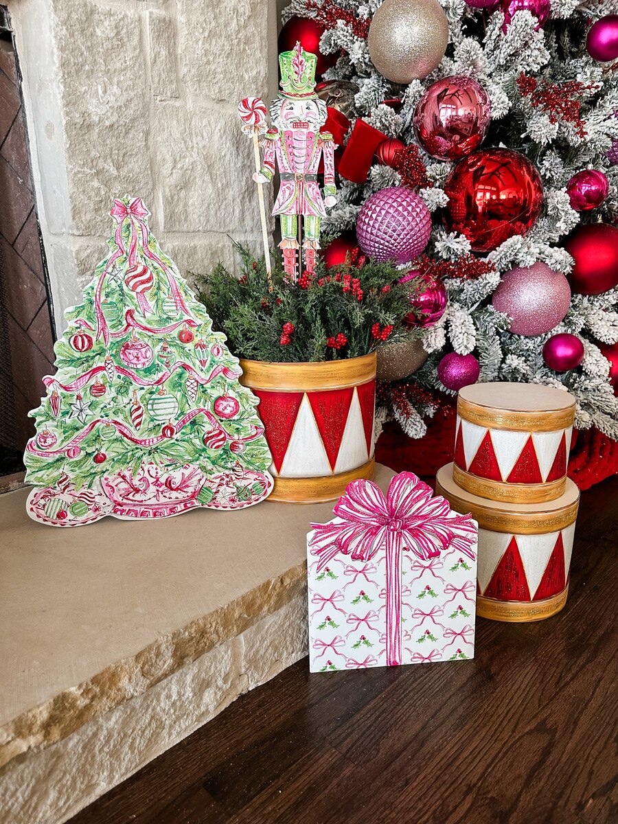 Beck's Pink Package stake easel with pink packaging.