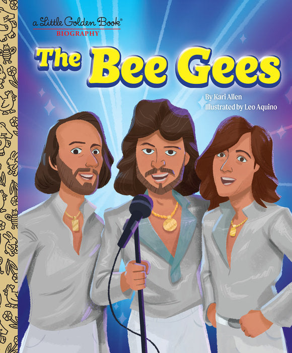 Hardcover biography book titled The Bee Gees: A Little Golden Book Biography with a colorful cover illustration.