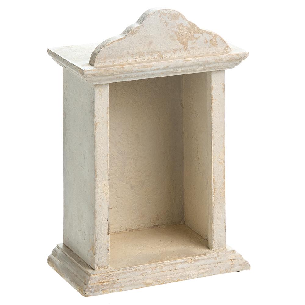Antique beige pine house-shaped decorative item measuring 11.75 inches.