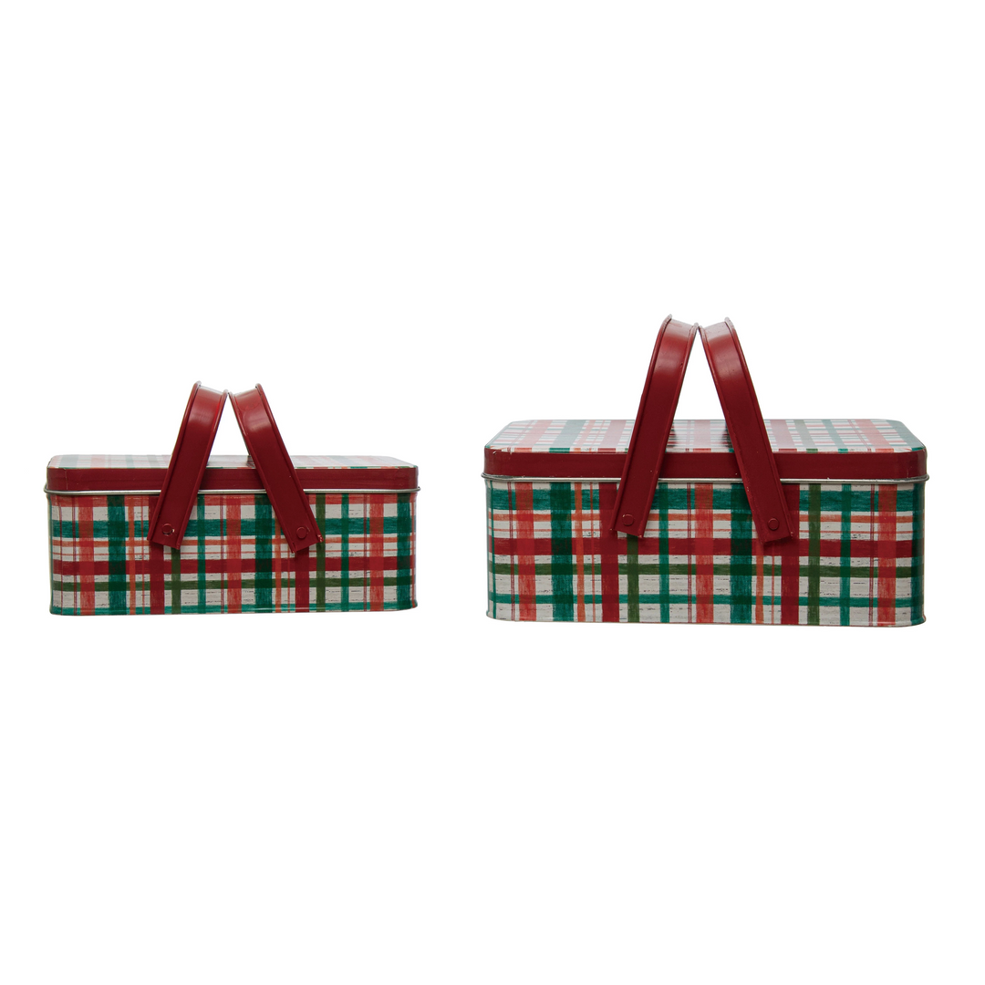 Metal Boxes with Handles and Lids