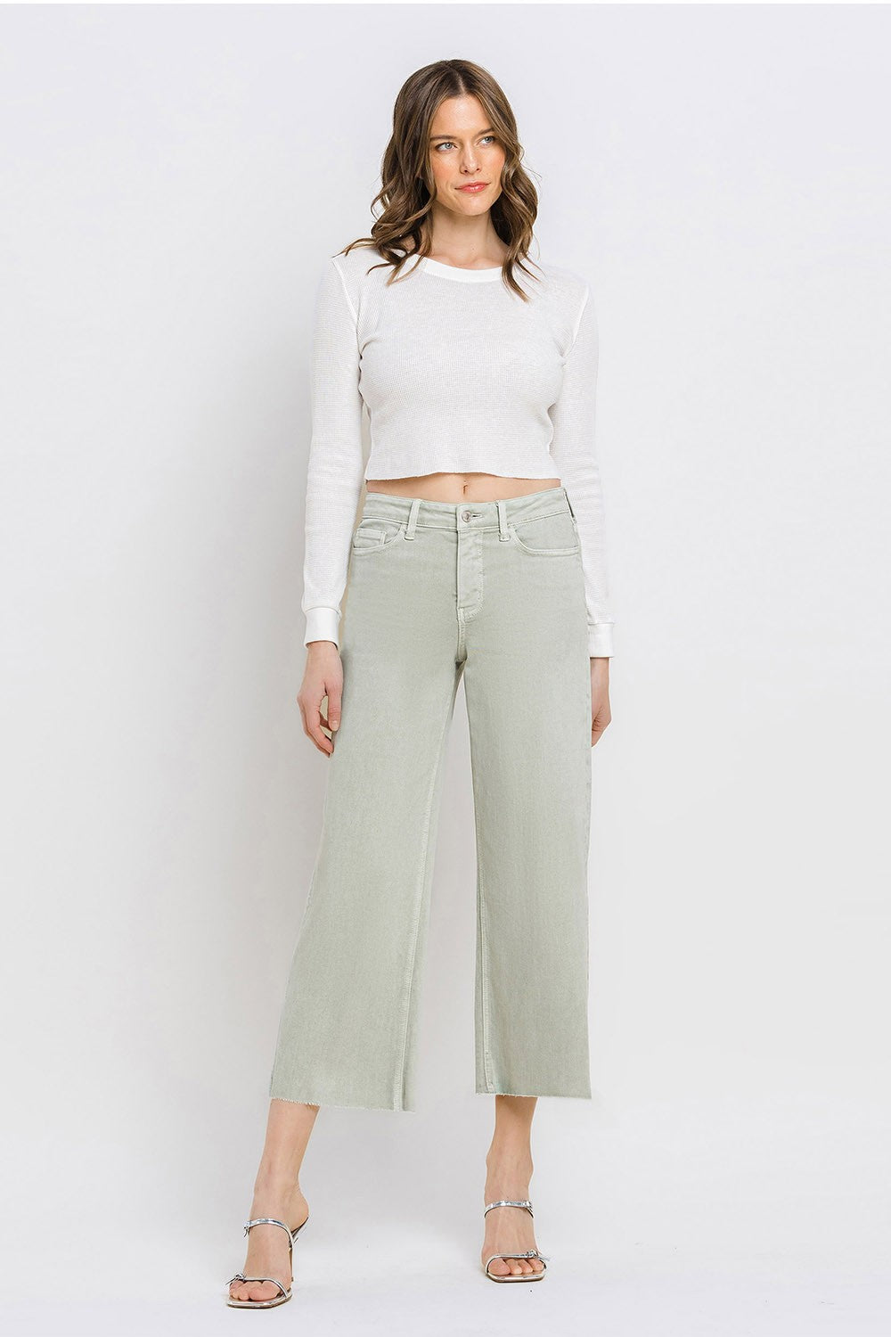 Stella High Rise Crop Wide Leg Jeans