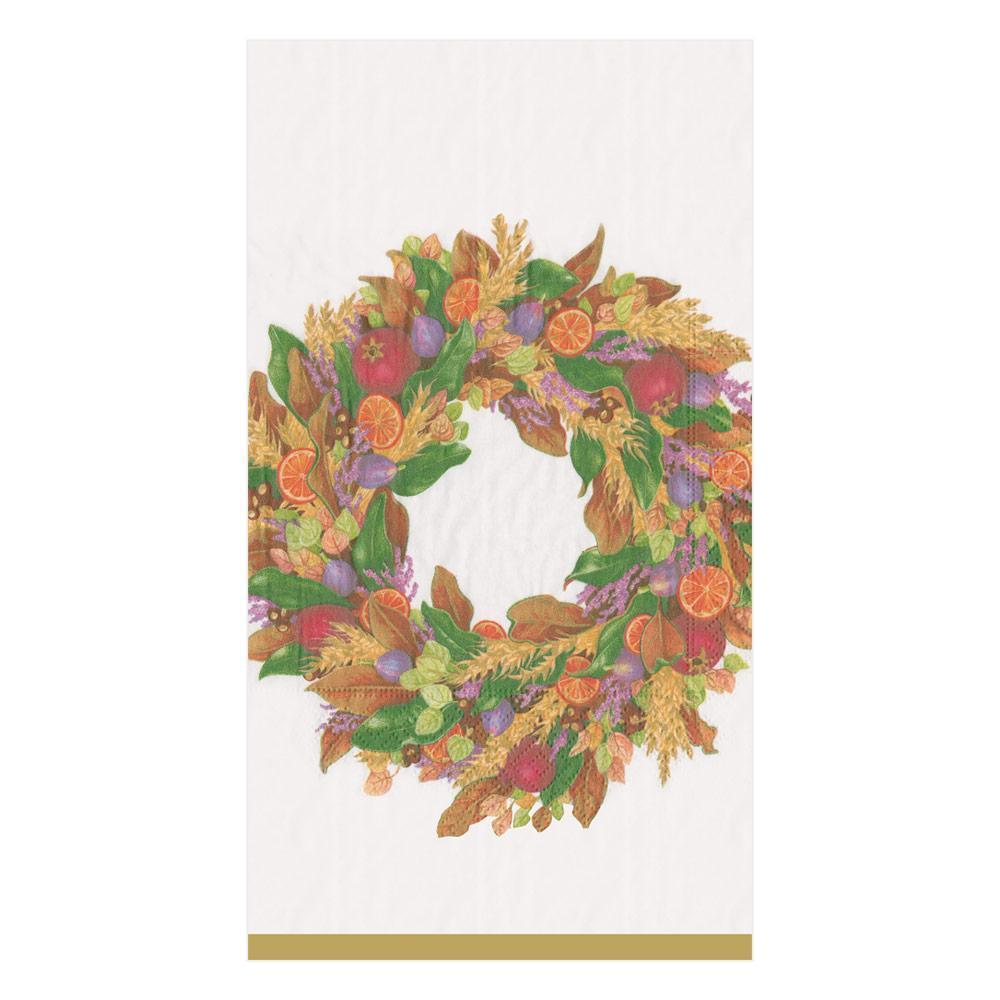Triple-ply paper guest towel with printed German nontoxic dyes in a rectangular shape.