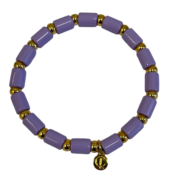 Poppy bracelet featuring stretchy enamel with a poppy flower pattern on a gold-tone finish.