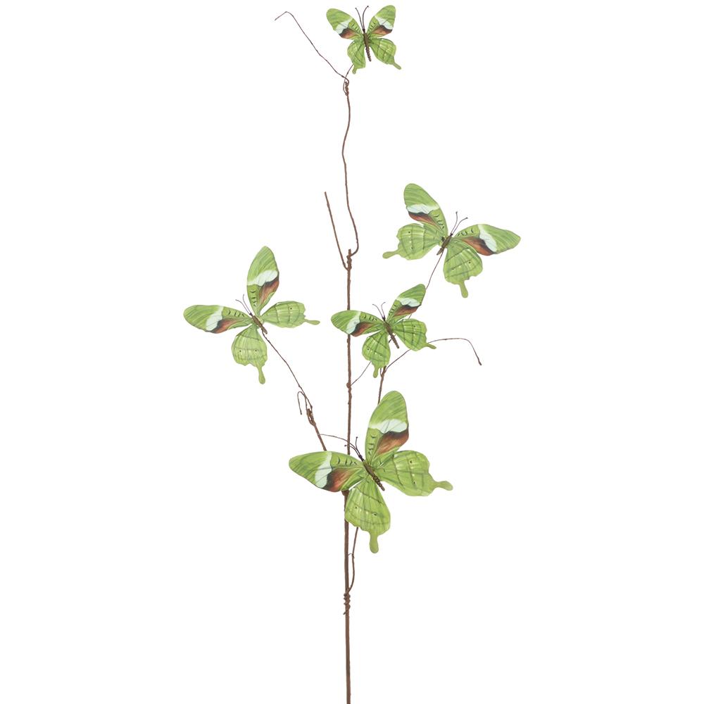 37-inch butterfly spray with a polyester and plastic construction in natural tones.