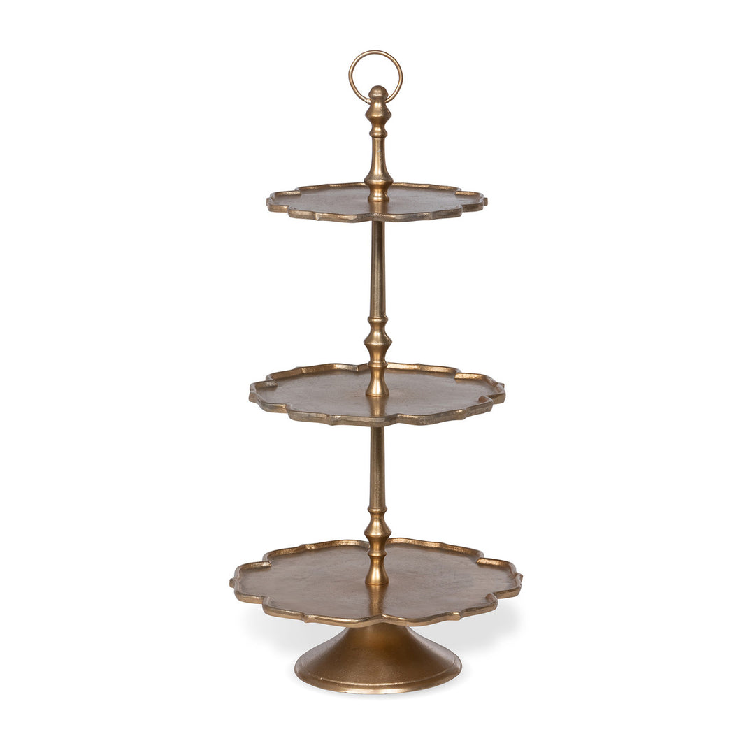 37" Scalloped Edge Cast Aluminum Tiered Server