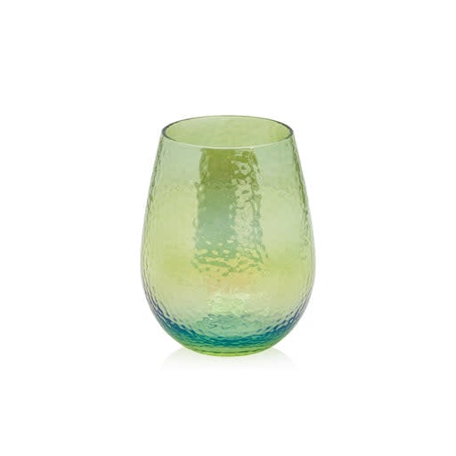 Stemless soda-lime glass aperitivo tumbler in clear with a wide cylindrical silhouette.