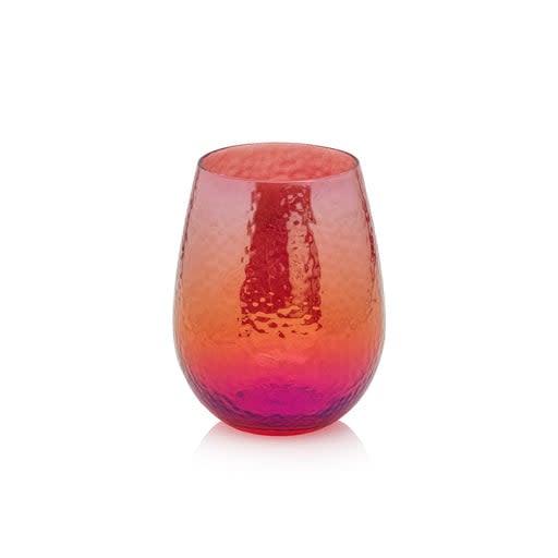 Stemless aperitivo glass with a wide cylindrical shape made of clear soda-lime glass.