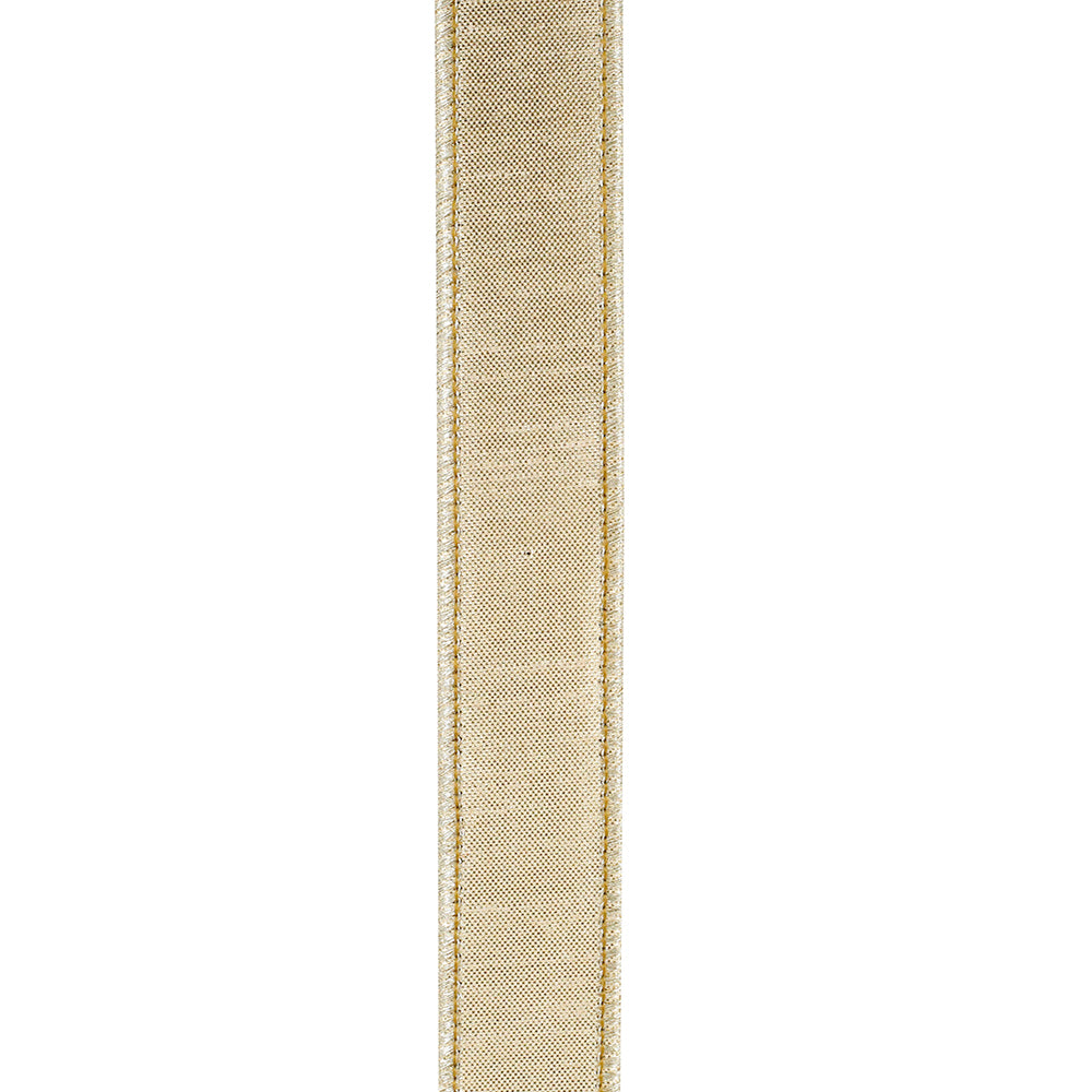 1 inch gold velvet touch deluxe metallic dupioni backed wired edge ribbon.