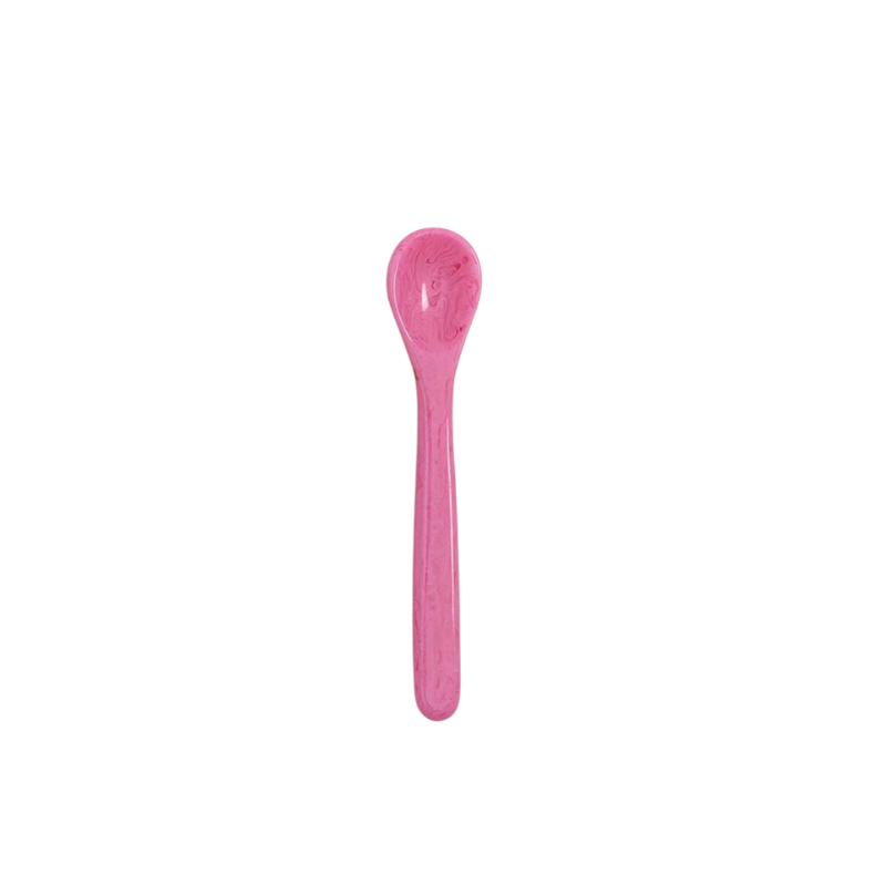 Pink marbled resin Color Pop Spoon with a rounded bowl and slim handle.