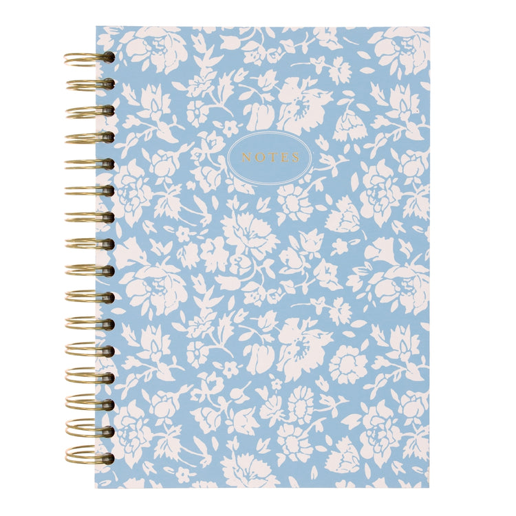 Laura Ashley Heirloom Cottage Journal with hardcover in beige featuring a subtle cottage pattern and spiral binding.