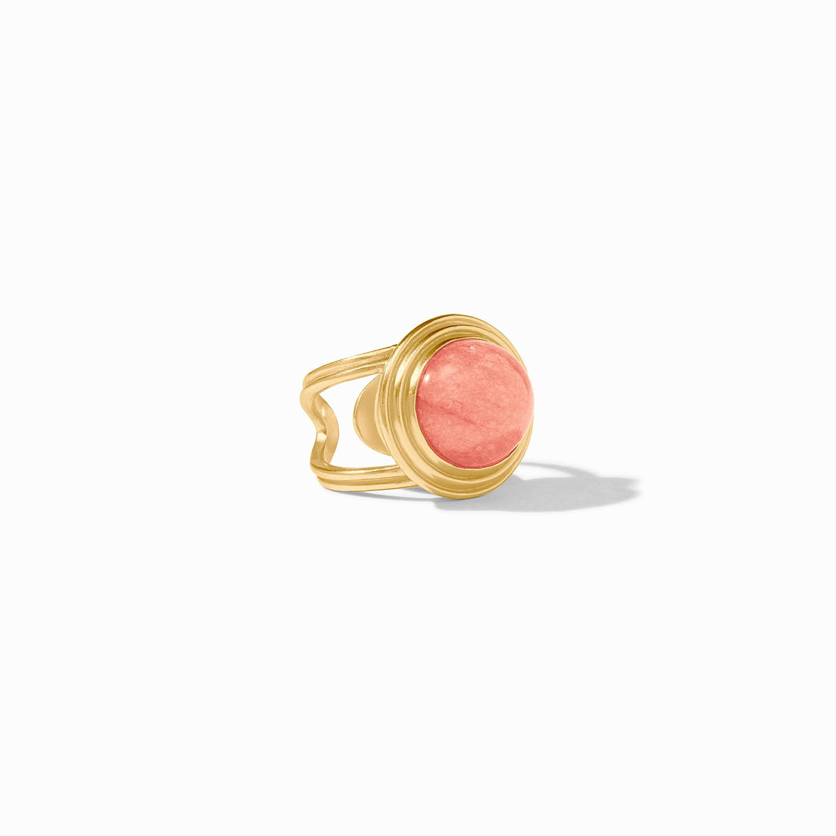 Adjustable Portofino statement ring featuring a jade stone set in 24K gold plate.