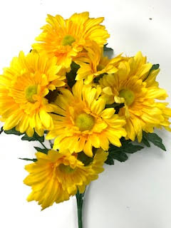 Yellow African Daisy X9 women's dress with a daisy pattern.