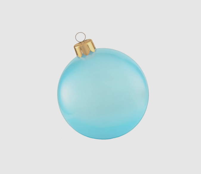 30-inch Holiball inflatable ornament in white with a topper and hanger plug.