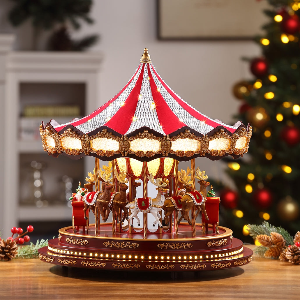 Christmas Deluxe Crystal Carousel