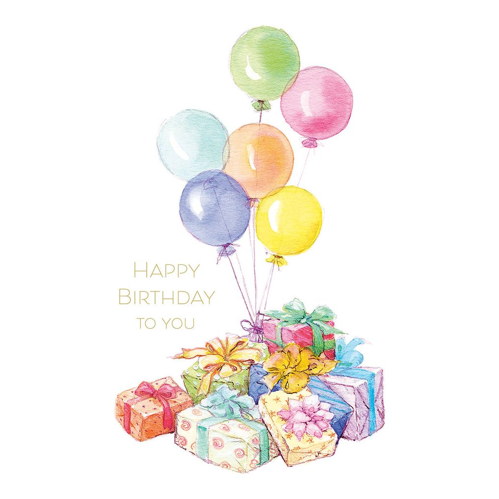 Round foil balloon with glitter finish featuring 'Happy Birthday' text.