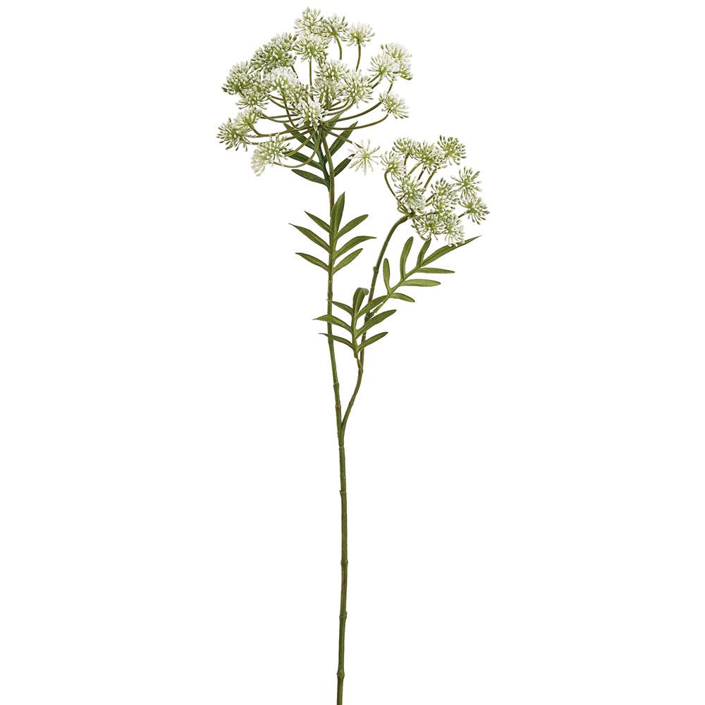 34-inch dill spray cream bottle with plastic body, wire handle, nylon flocking finish in creamy off-white color.