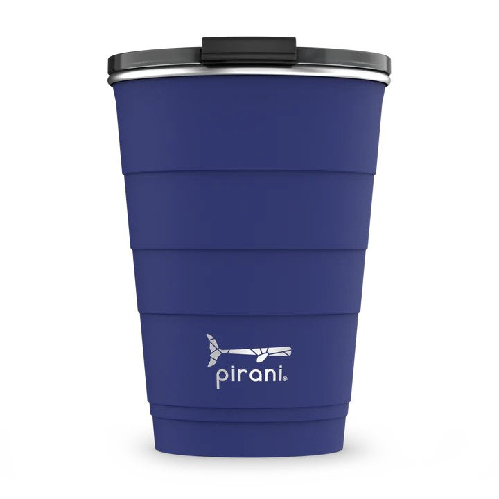 Stackable stainless steel tumbler with powder coat finish in neutral tone