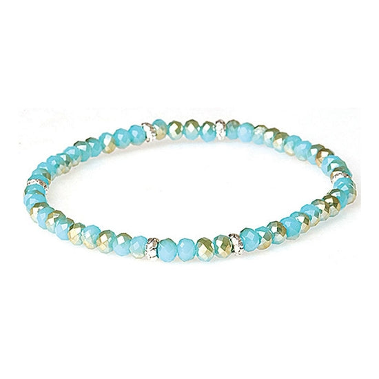 Silver accent mini crystal bracelet with a delicate chain link design