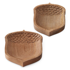 Set of 2 Wood Acorn Trays