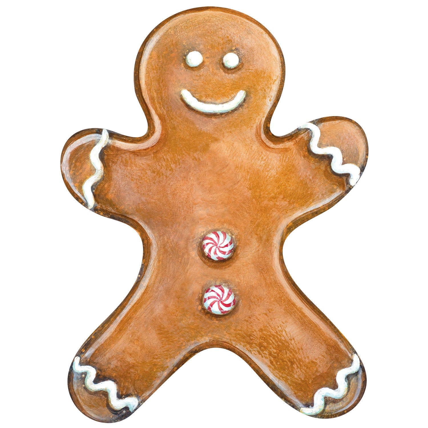 Gingerbread man table accent figurine with classic cookie shape in warm brown tone.