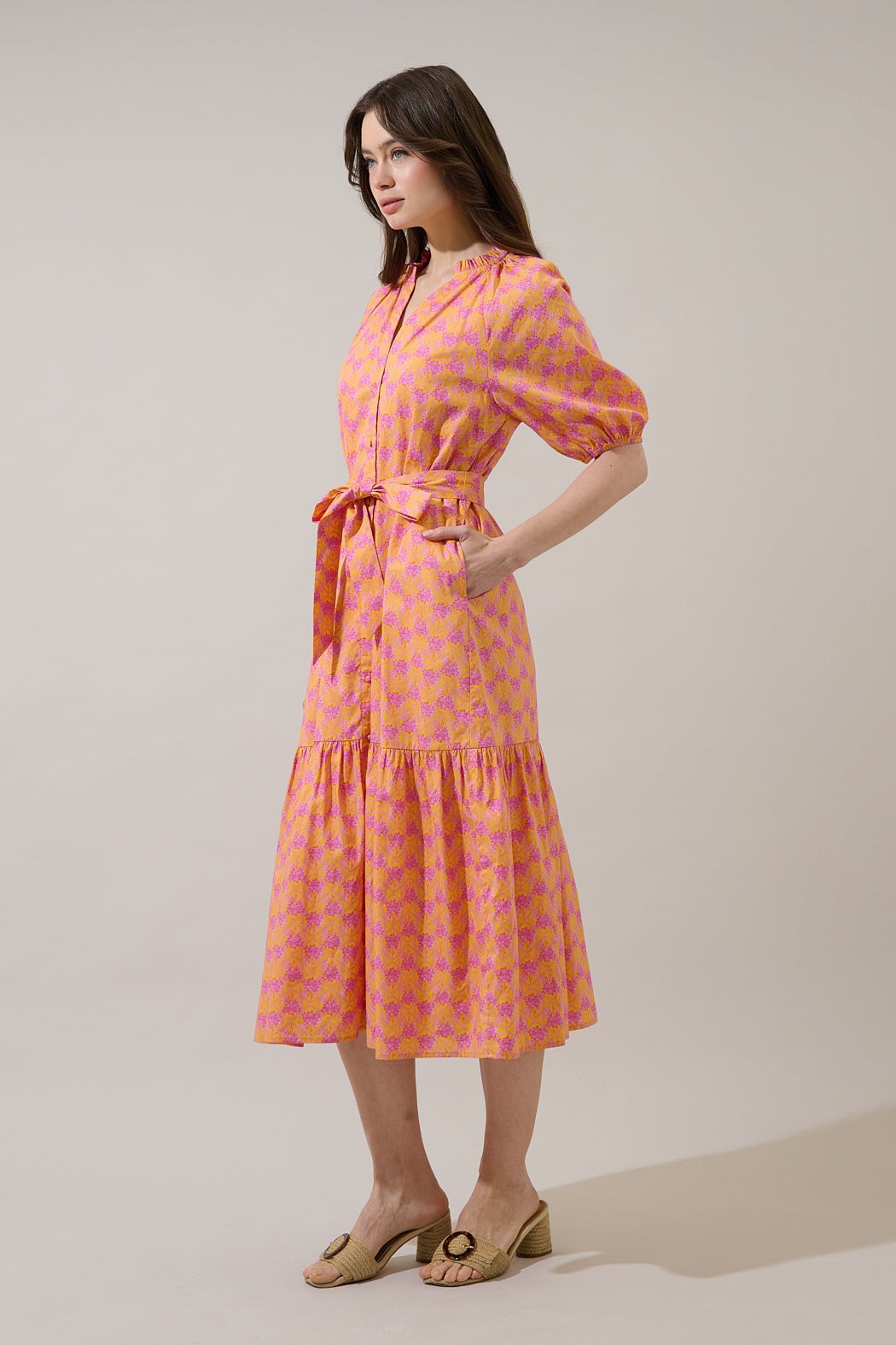 Wynette Tiered Midi Dress Drift Floral