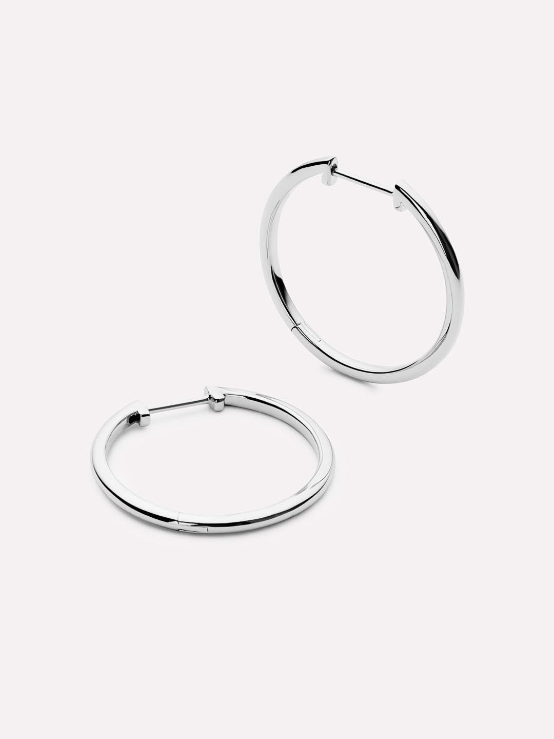 Slim Endless Hoops - Lo Medium Silver