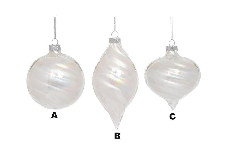 3-5" Matte Swirl  Ornament