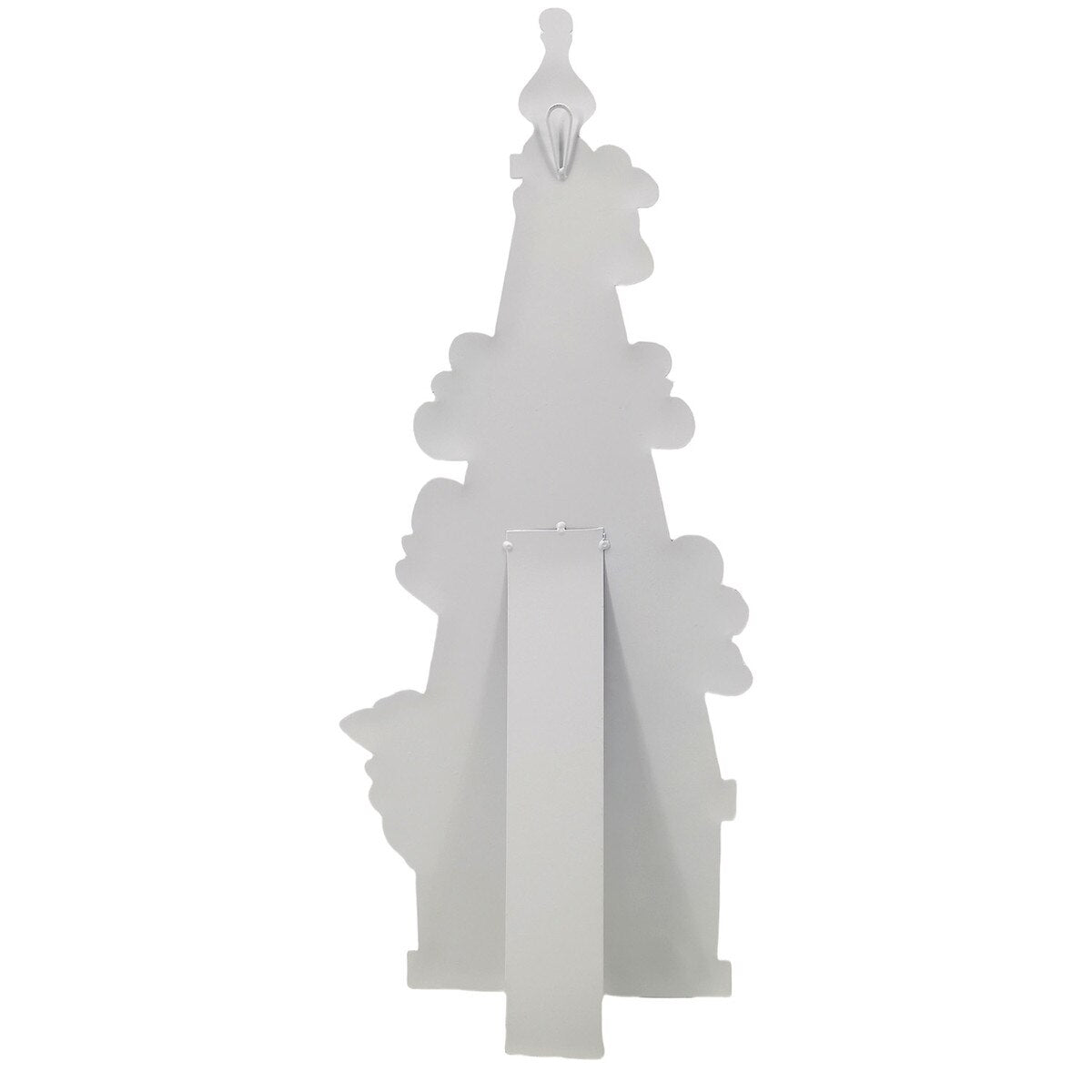 Morning Glory Trellis stake featuring a green metal frame with white trellis pattern and morning glory vine silhouette.