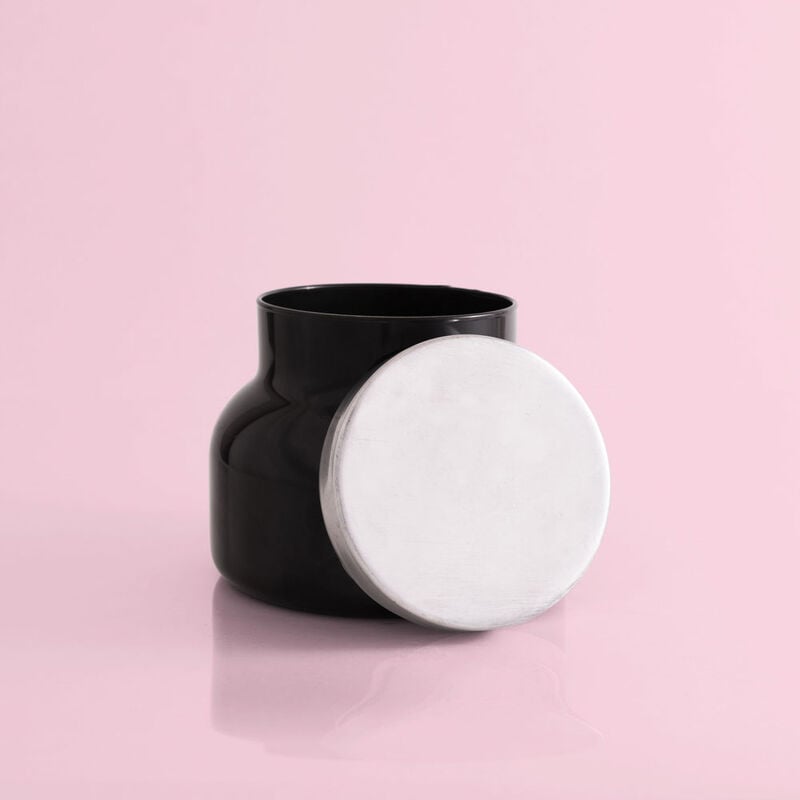 Volcano Black Signature Jar candle in matte black glass with a cylindrical shape.
