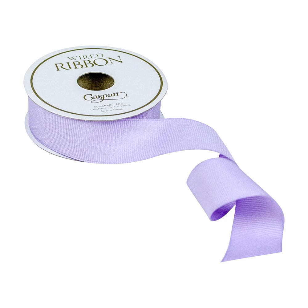 Grosgrain lavender wired narrow ribbon on a 6-yard spool.