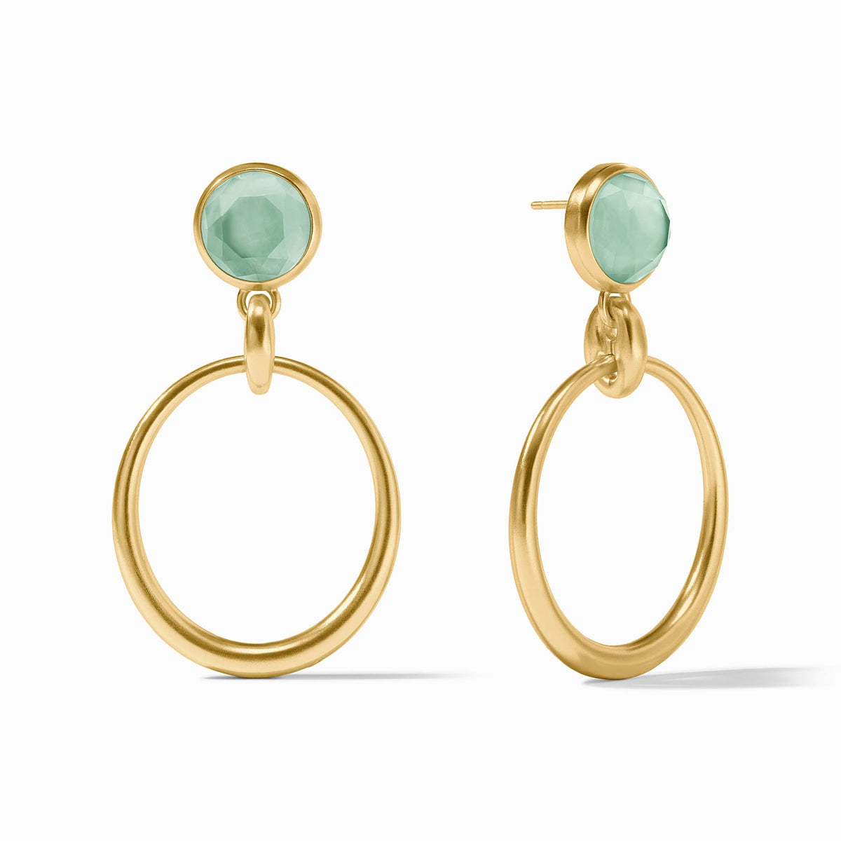 Laguna statement earring with imported glass stone in gold-tone metal setting